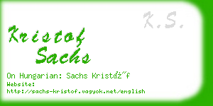 kristof sachs business card